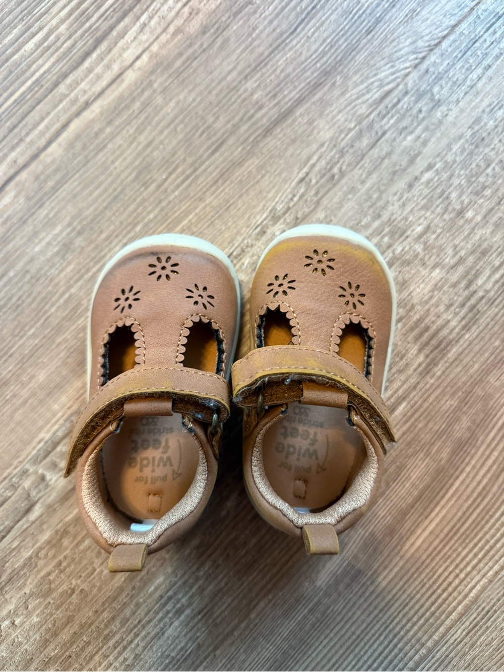 Stride Rite Tan Brown Leather Mary Jane Baby Walker Shoes